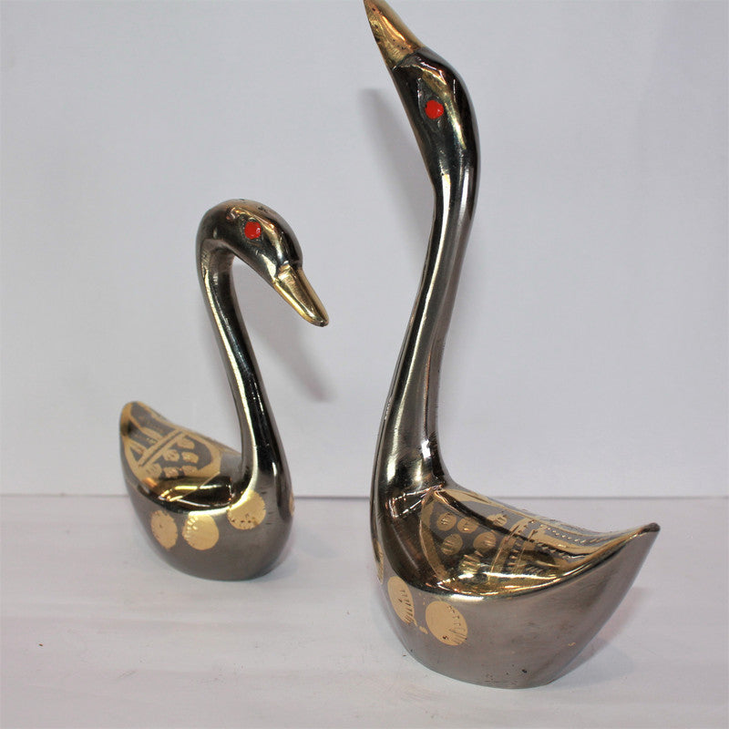 Brass Showpiece Duck Pair Statue