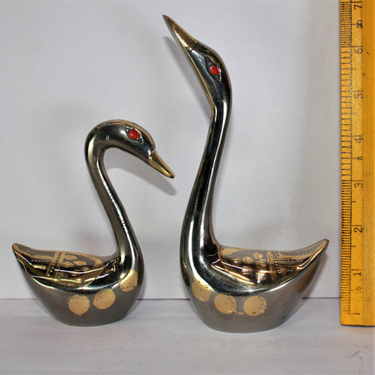 Brass Showpiece Duck Pair Statue