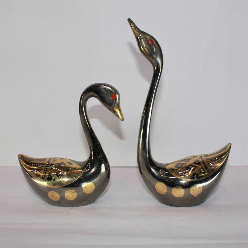 Brass Showpiece Duck Pair Statue