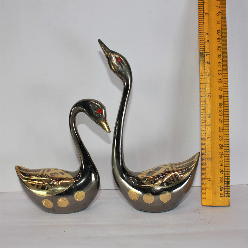 Brass Showpiece Duck Pair Statue