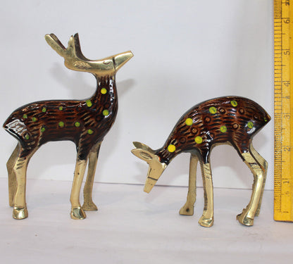 Brass Pair Deer Showpiece Statue