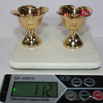 Brass Flower Design Pair Diya