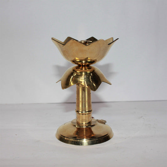 Brass Lotus Shape Pillar Stand Diya