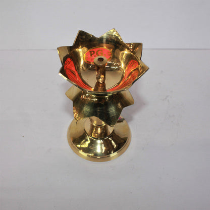 Brass Lotus Shape Pillar Stand Diya