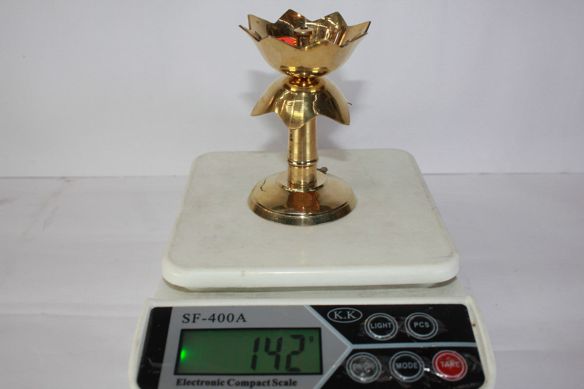 Brass Lotus Shape Pillar Stand Diya