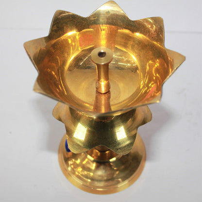 Brass Lotus Shape Pillar Stand Diya