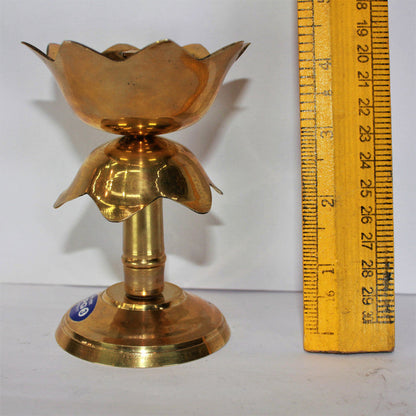 Brass Lotus Shape Pillar Stand Diya