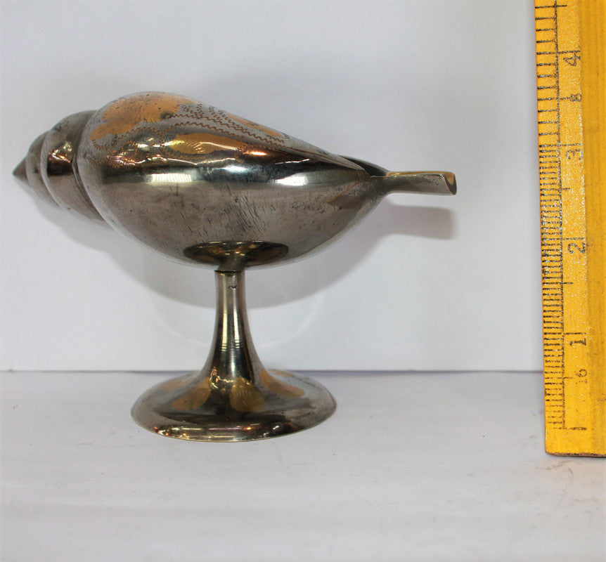 Brass Shankh Deepak with Stand Oil lamp