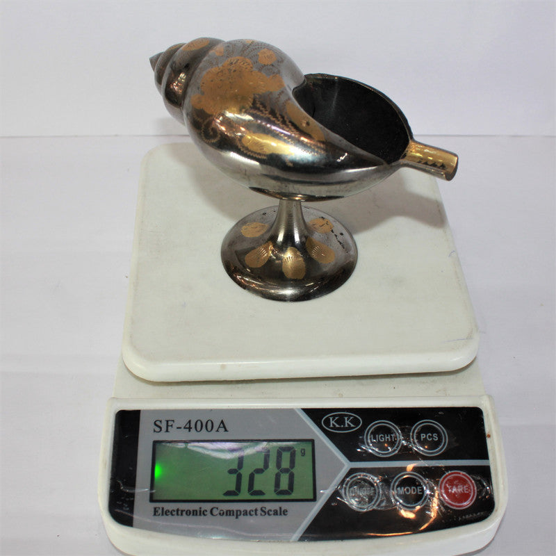 Brass Shankh Deepak with Stand Oil lamp