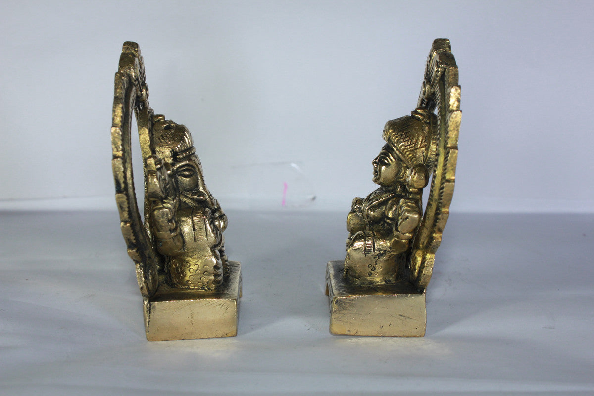 Brass Laxmi Ganesh God Idol Statue