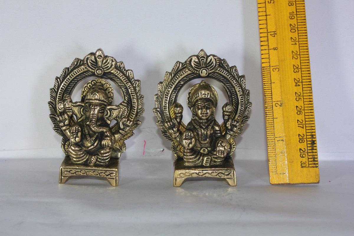 Brass Laxmi Ganesh God Idol Statue