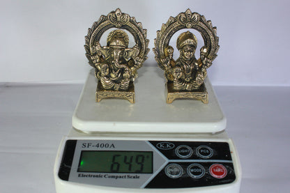 Brass Laxmi Ganesh God Idol Statue