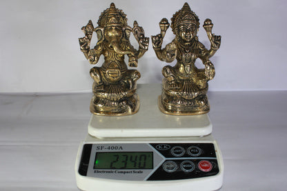 Brass Laxmi Ganesh God Idol Statue