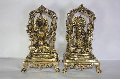 Brass Laxmi Ganesh God Idol Statue