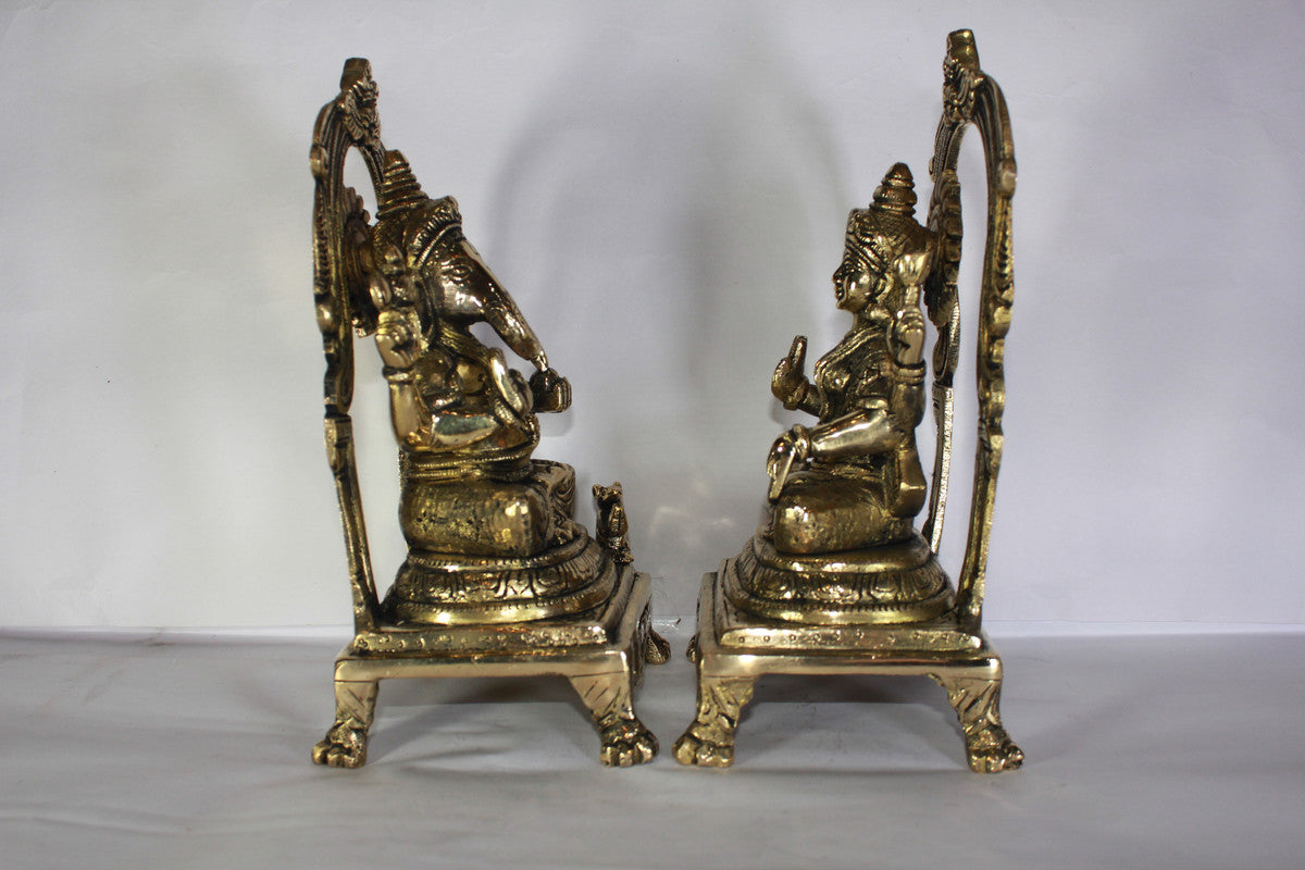 Brass Laxmi Ganesh God Idol Statue
