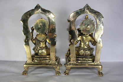 Brass Laxmi Ganesh God Idol Statue