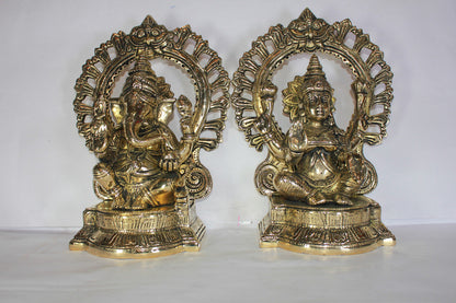 Brass Laxmi Ganesh Idol Statue