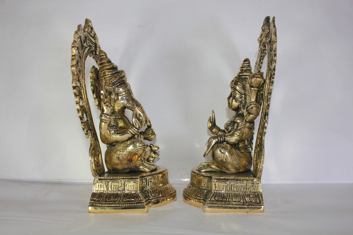 Brass Laxmi Ganesh Idol Statue