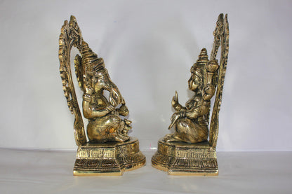 Brass Laxmi Ganesh Idol Statue