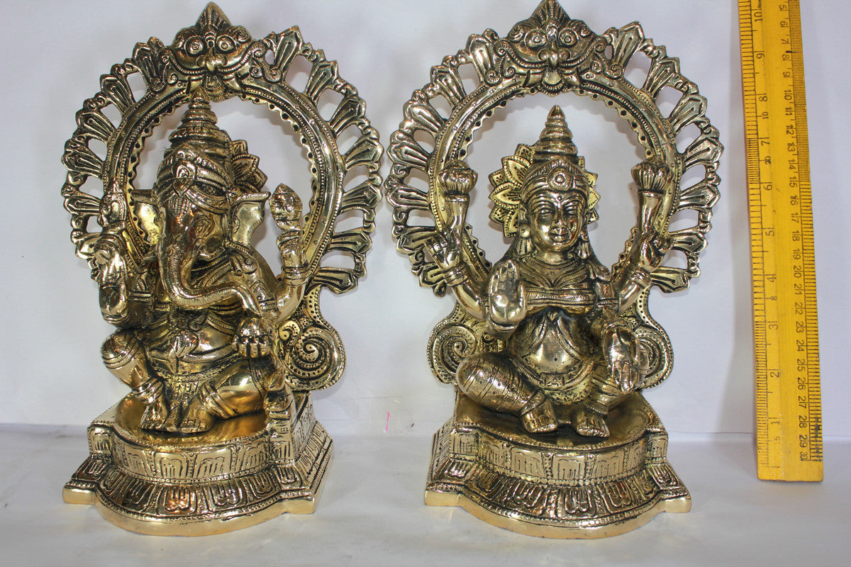 Brass Laxmi Ganesh Idol Statue