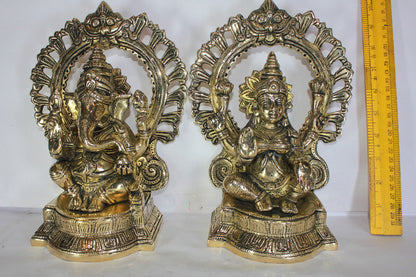 Brass Laxmi Ganesh Idol Statue