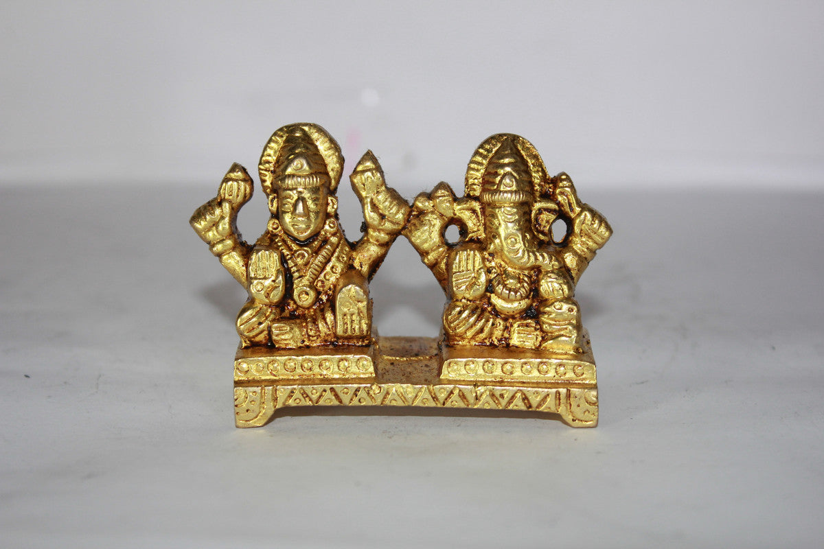 Brass Laxmi Ganesh God Idol Statue
