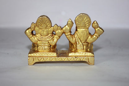 Brass Laxmi Ganesh God Idol Statue
