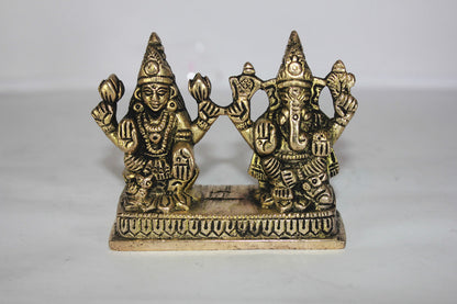 Brass Laxmi Ganesh God Idol Statue