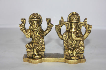 Brass Laxmi Ganesh God Idol Statue