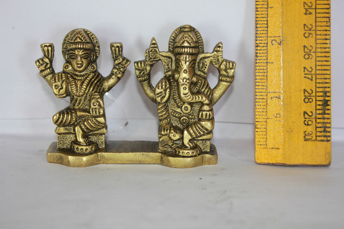Brass Laxmi Ganesh God Idol Statue