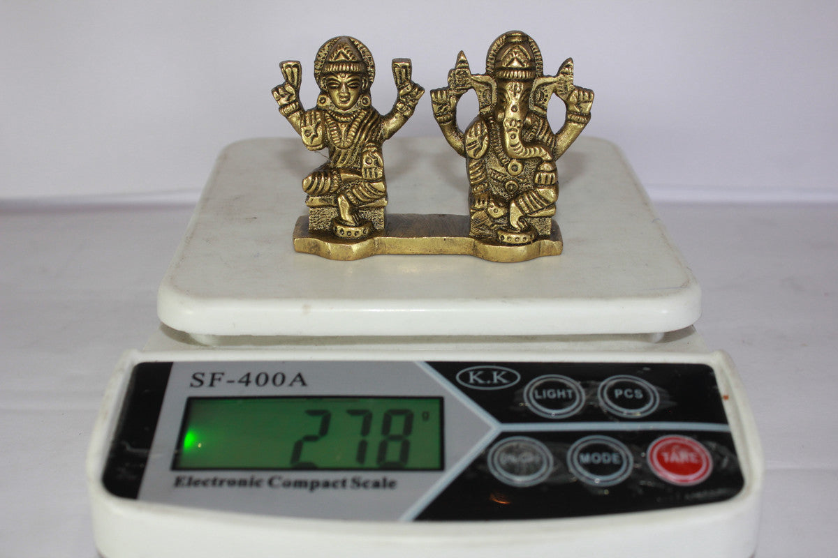 Brass Laxmi Ganesh God Idol Statue