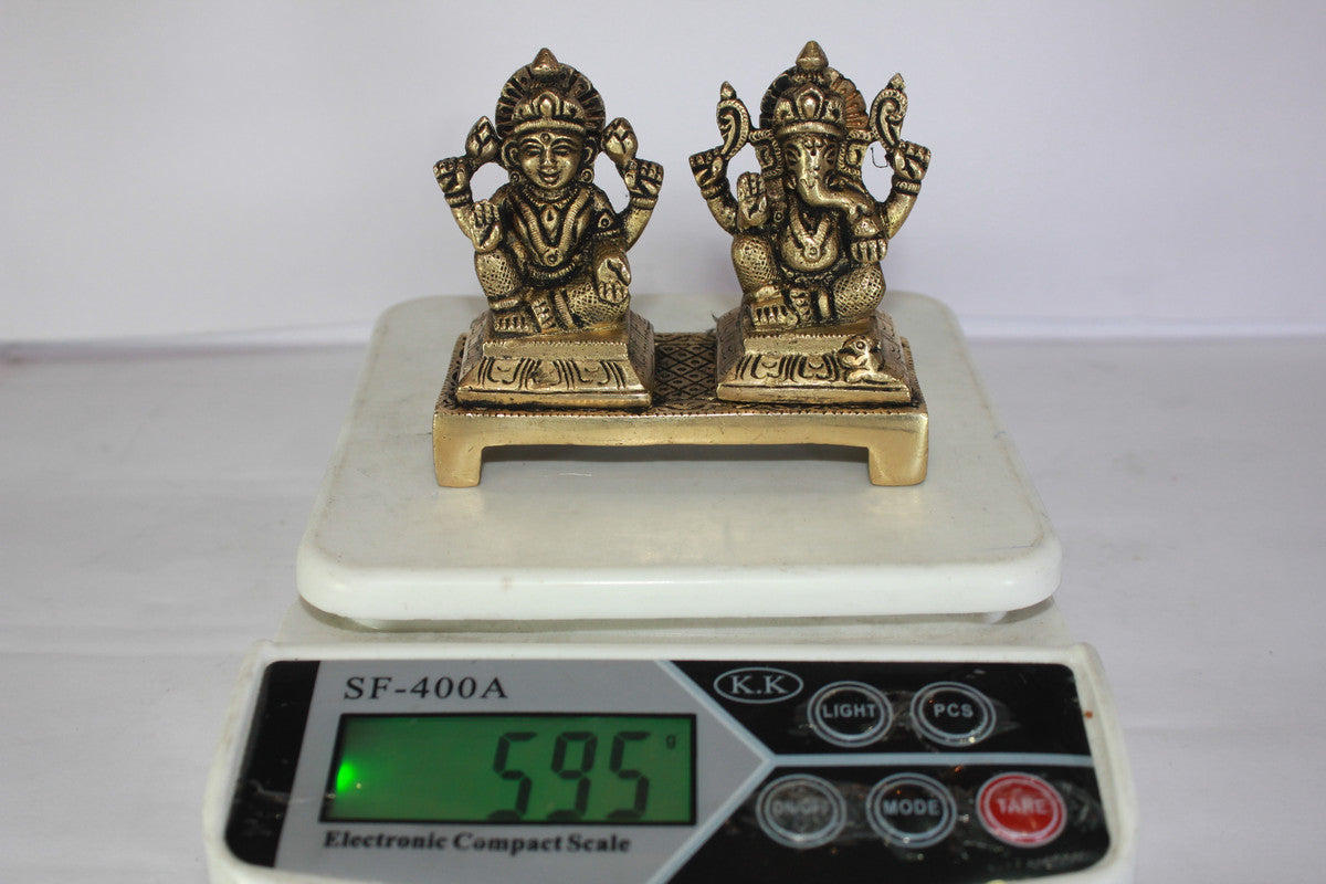 Brass Laxmi Ganesh God Idol Statue