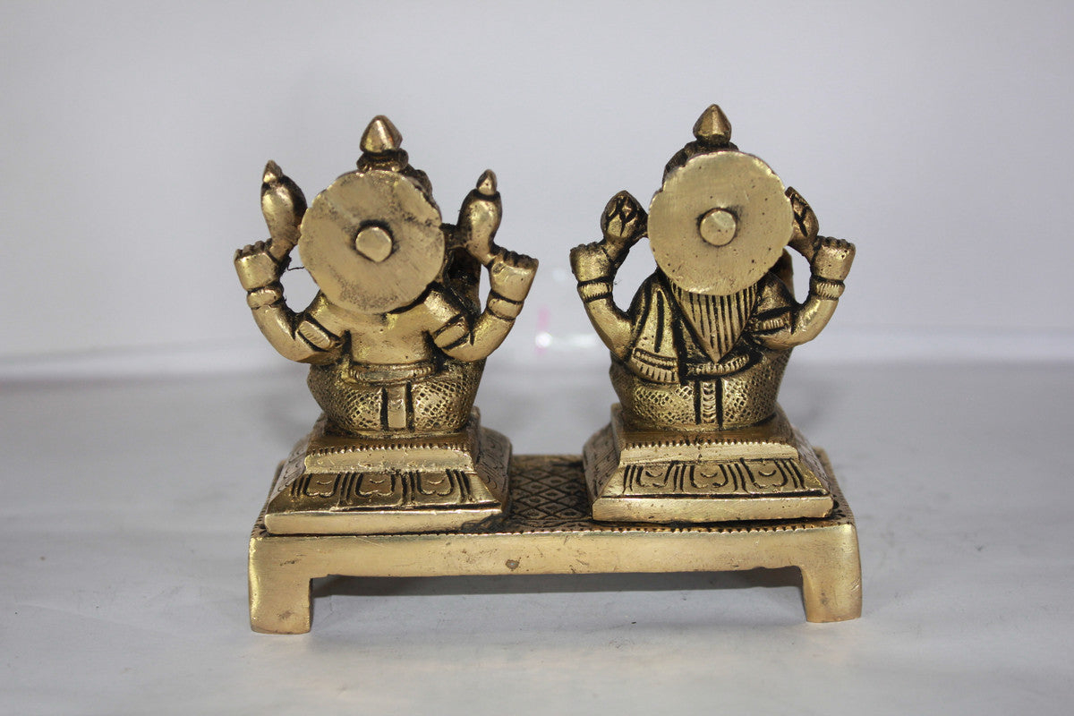 Brass Laxmi Ganesh God Idol Statue