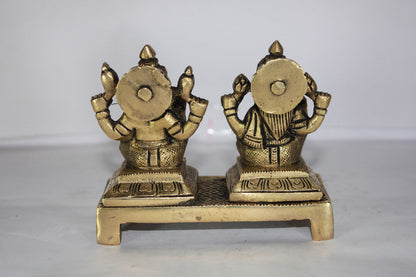 Brass Laxmi Ganesh God Idol Statue
