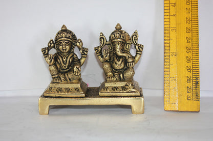 Brass Laxmi Ganesh God Idol Statue