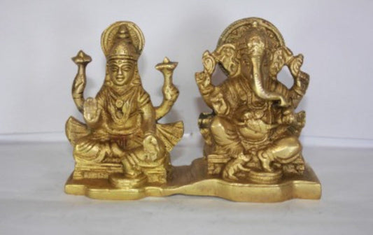 Brass Laxmi Ganesh God Idol Statue