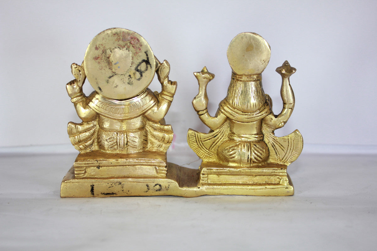 Brass Laxmi Ganesh God Idol Statue