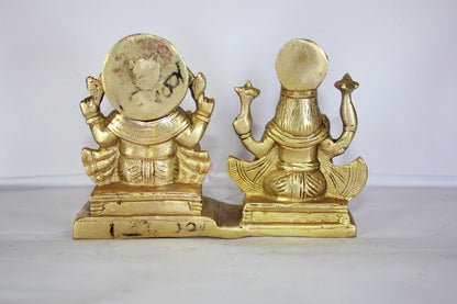 Brass Laxmi Ganesh God Idol Statue