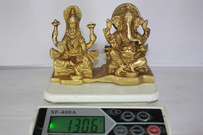 Brass Laxmi Ganesh God Idol Statue