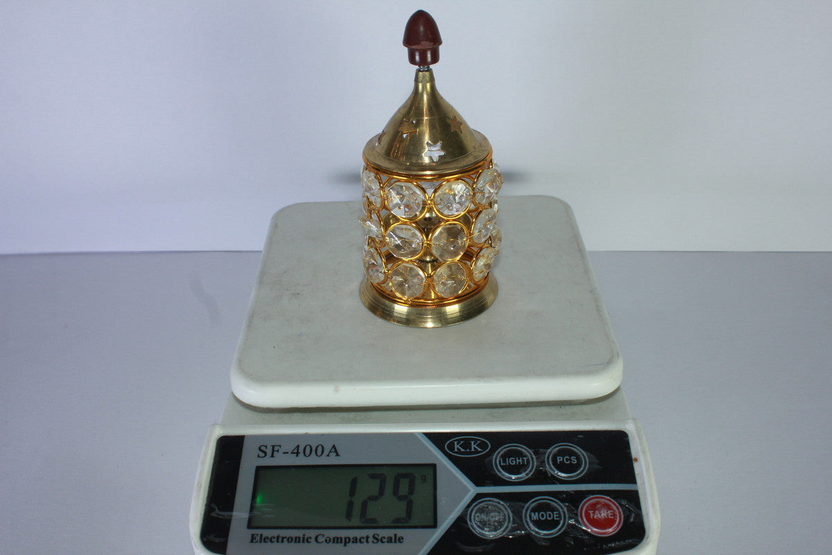 Brass Crystal Akhand Jyoti Diya