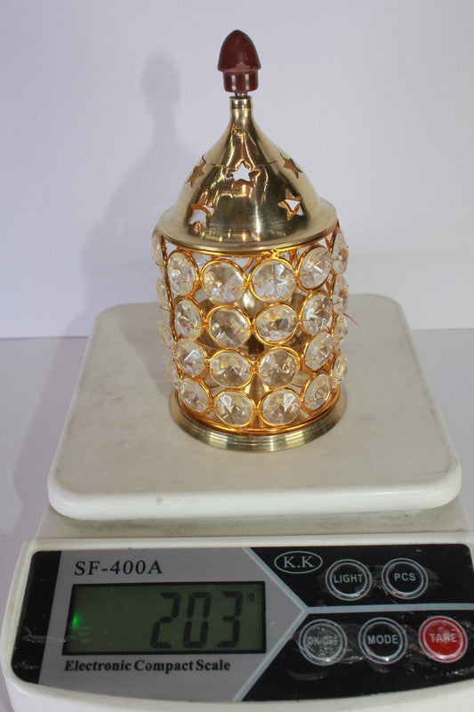 Brass Crystal Akhand Jyoti Diya