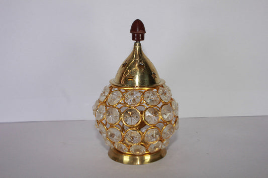 Brass Crystal Akhand Jyoti Diya