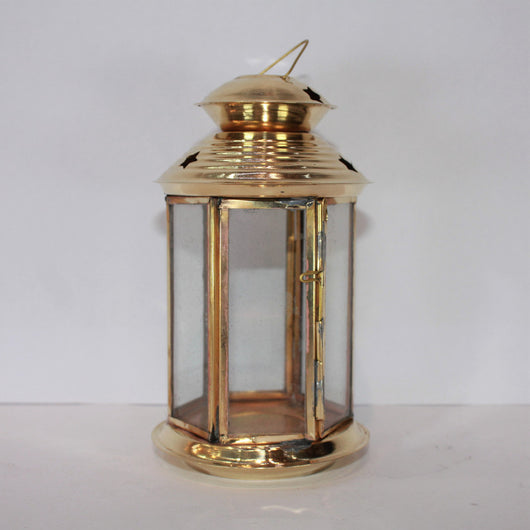 Brass Akhand Glass Jyoti Diya Stand