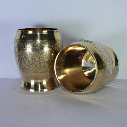 Brass Design Glass Set of 2