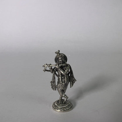 Pure Silver 92.5 Krishna Antique Idol