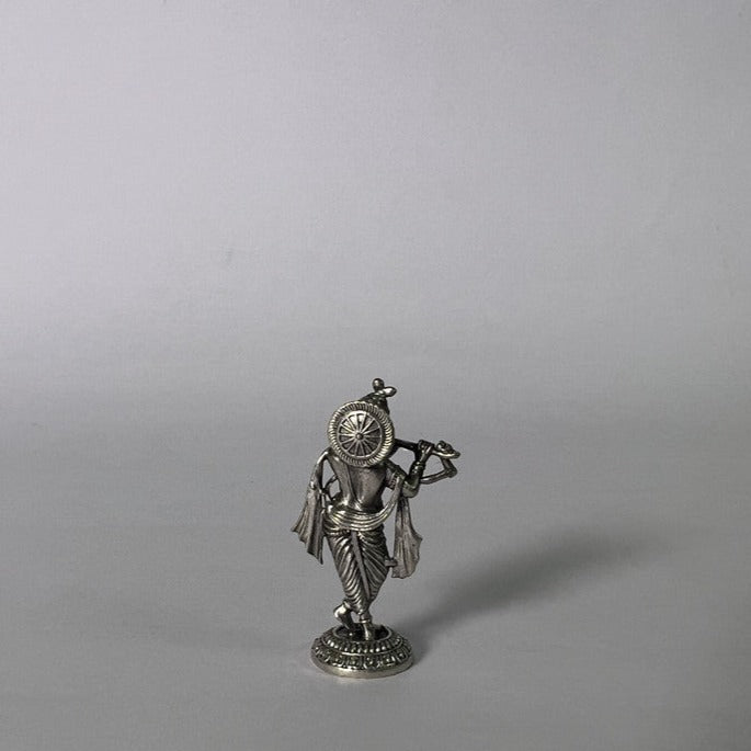 Pure Silver 92.5 Krishna Antique Idol