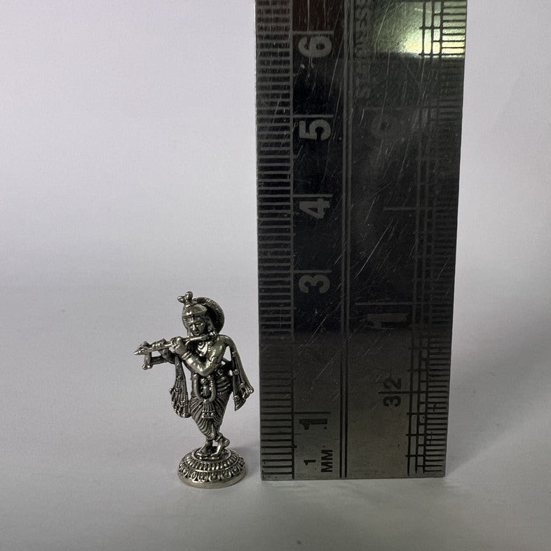 Pure Silver 9.25 Krishna Antique Idol