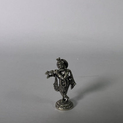 Pure Silver 9.25 Krishna Antique Idol