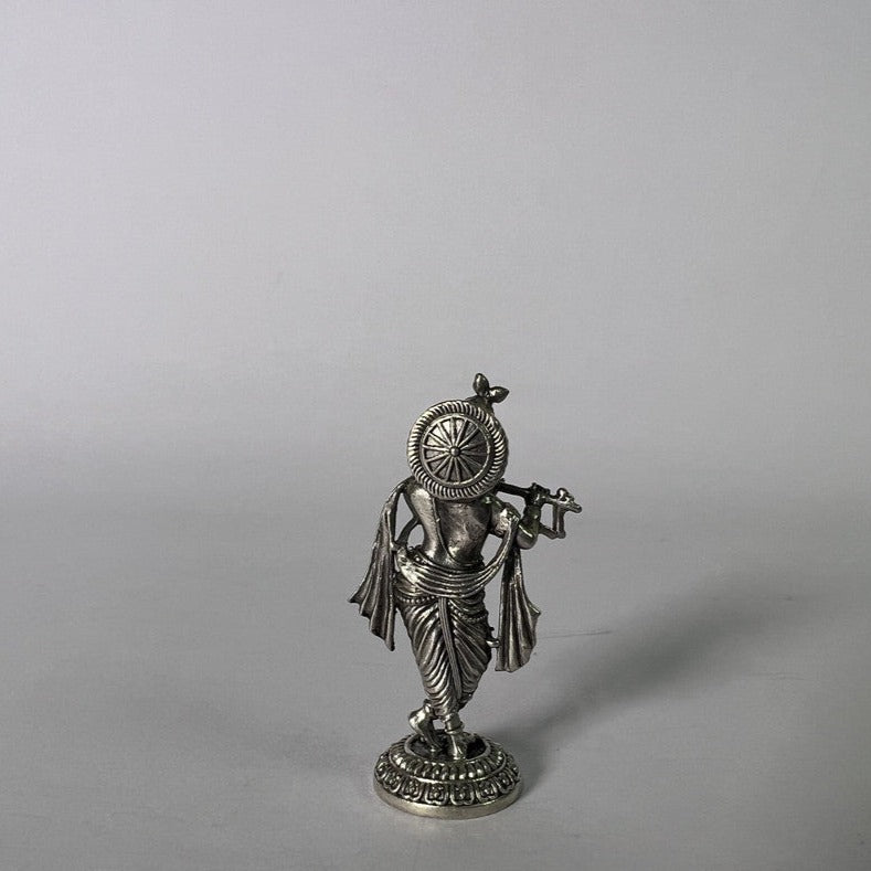 Pure Silver 92.5 Krishna Antique Idol