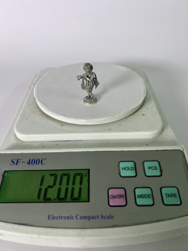 Pure Silver 92.5 Krishna Antique Idol